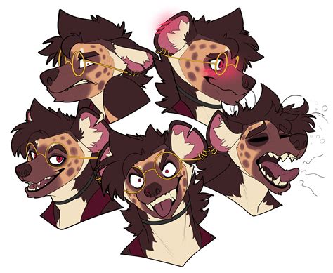 expression sheet of my main fursona art by me ryancreativeden on twitter r furry