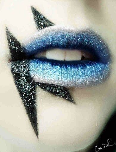 Blue With A Bite Lip Art Lipstick Art Lip Designs
