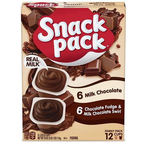 Snack Pack Chocolate Fudge Milk Chocolate Swirl And Chocolate Pudding