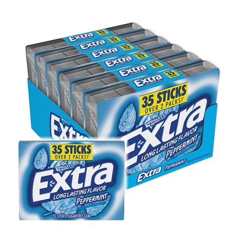 Extra Gum Peppermint Sugarfree Chewing Gum Mega Pack 35 Sticks Pack