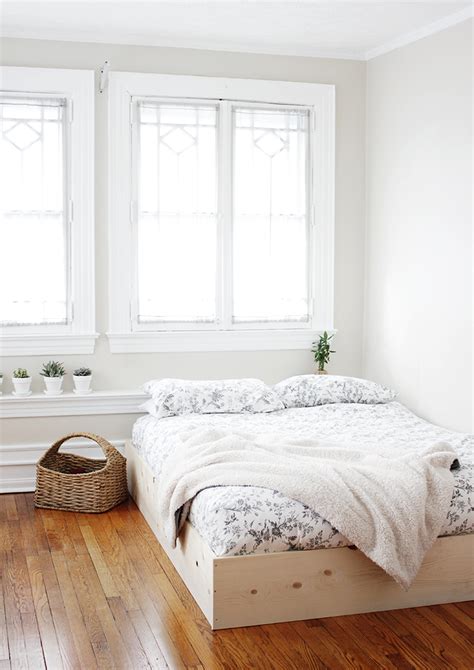 Mattress on the floor, styling by twig hutchson mattress on the floor: DIY Simple Bed Frame - The Merrythought