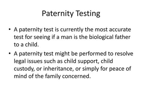 Paternity Dna Testing Explained Ppt