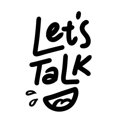 Lets Talk Word Text Illustration Hand Drawn For Sticker And Design