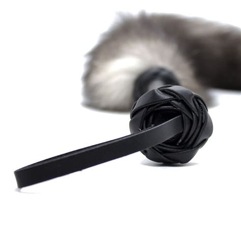 Flirt Toys Fox Tail Feather Whip Sexy Strap Leather Handle Tickler