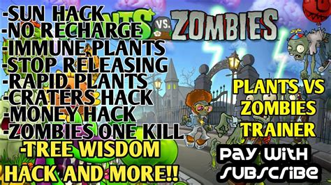 Plants Vs Zombies Trainer Hack Youtube