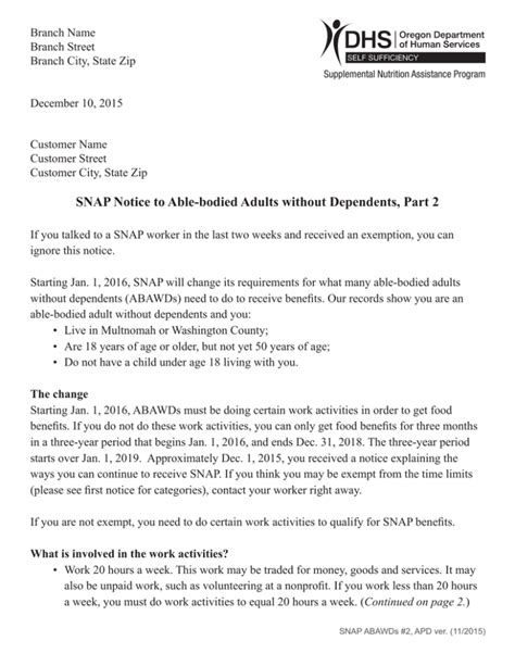 Snap Notice To Able Bodied Adults Without Dependents Part 2