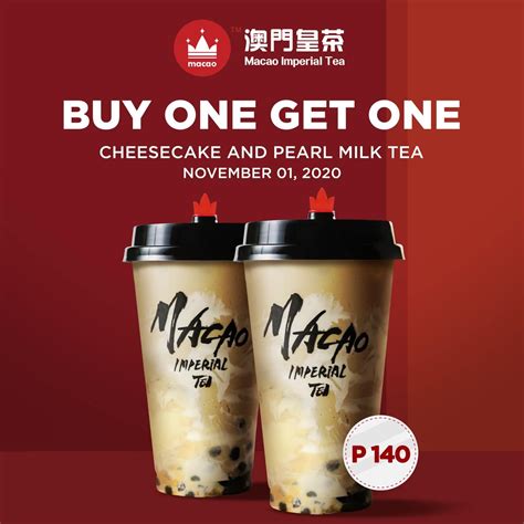 Macao Imperial Tea Buy 1 Get 1 Cheesecake And Pearl Milk Tea All