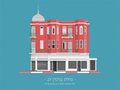 Colorful Illustrations Of Tel Avivs Eclectic Facades 2d Design Flat
