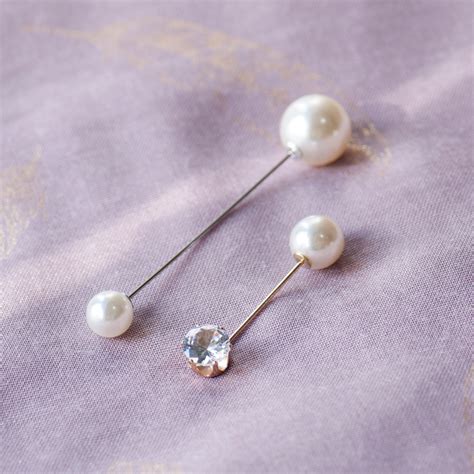 Pearl Scarf Pin Dainty Scarf Pearl Brooch Pin White Pearl Etsy Uk