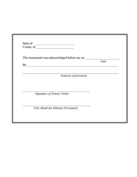 Free Printable Notary Forms Texas