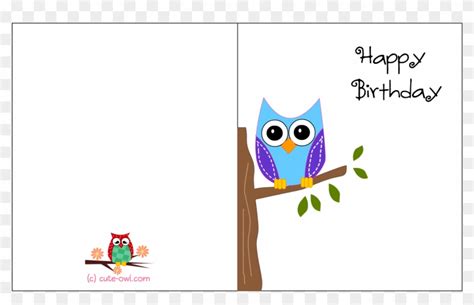Download Happy Birthday Foldable Printable Birthday Card Clipart Png