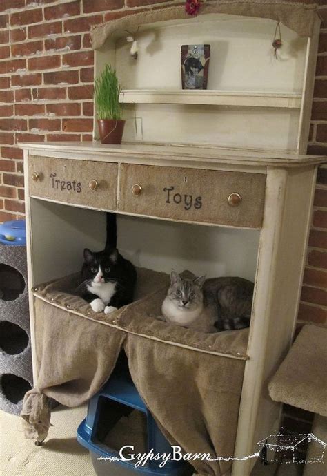 Old Dresser Cat Bed Diy Pet Cat Diy Animal Room Repurposed Dresser