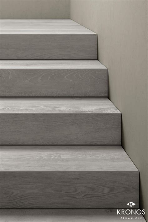 Stair Steps With Wood Look Porcelain Stoneware Tiles Wood Look Tile