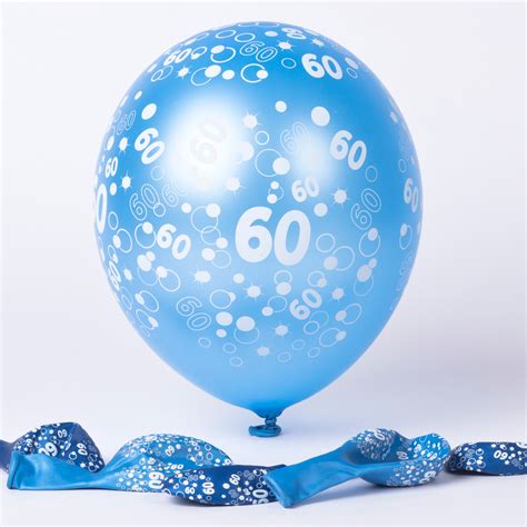 Buy Metallic Blue Circles 60th Birthday Helium Latex Balloons Pack Of