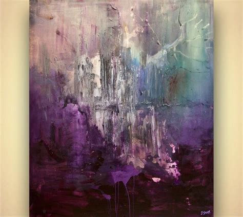 Large Purple Abstract Art Contemporary Acrylic By