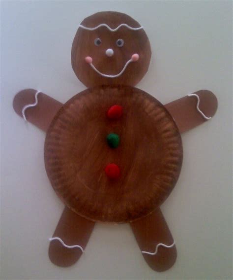 Crafts For Preschoolers Paper Plate Gingerbread Man Pinpoint