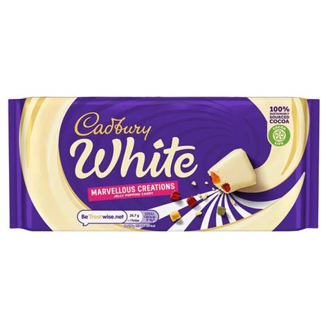 Cadbury Marvellous Creations White Chocolate Jelly Popping Candy Bar