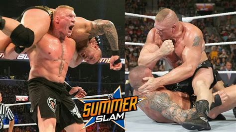 Wwe Summerslam 2016 Brock Lesnar Vs Randy Orton Match Hd Youtube