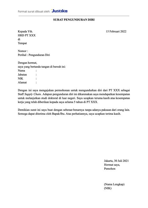 Surat Permohonan Resign Kerja Surat Kuasa Imagesee