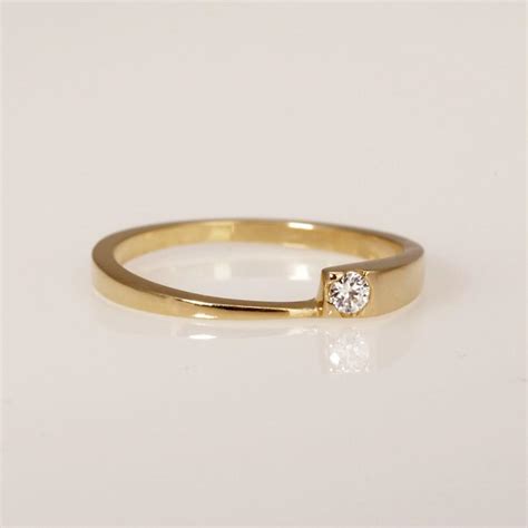 Diamond Wedding Ring Unique Engagement Ring Solitaire Diamond 14k