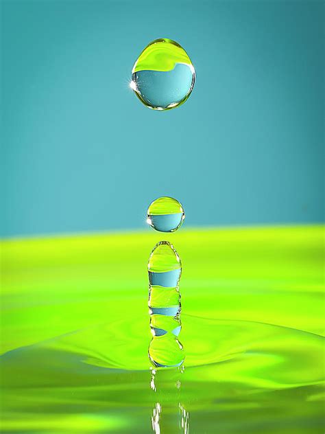 Blue Green Water Drops Photograph By Barry Kearney