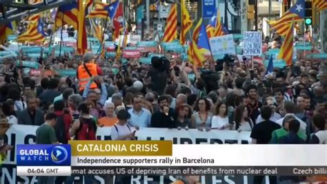 Catalonia Crisis Independence Supporters Rally In Barcelona Cgtn