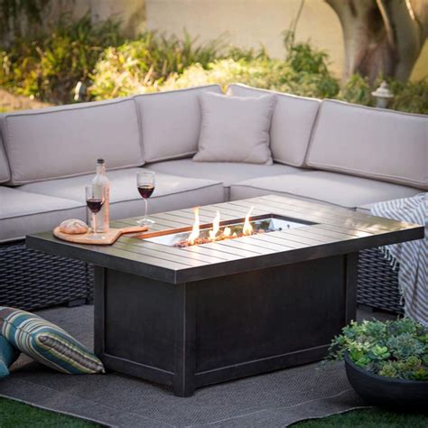 Napoleon St Tropez Patio Flame Gas Fire Pit Table Rectangular In 2021 Outdoor Kitchen