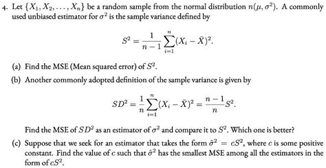 solved let x1 x2 xn be a random sample from the normal distribution n p Ïƒ 2 a commonly