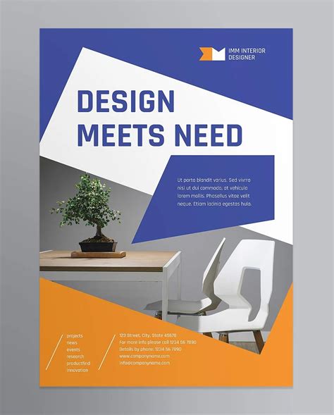 Creative Interior Design Poster Corporate Identity Template In 2021