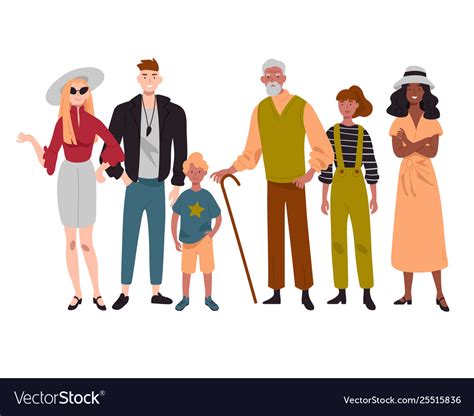 Group Diverse People Mixed Age Standing Royalty Free Vector