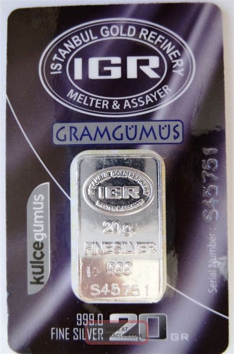 20 Gram 9991000 Silver Ingot Silver Bullion Silver Bar By Igr