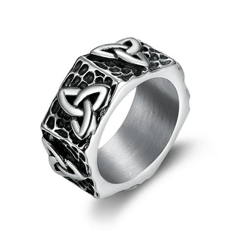 Aunool Stainless Steel Rings For Men Hip Hop Ring Viking Rings For Men