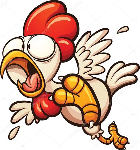Scared Cartoon Chicken Stock Vector By ©memoangeles 119730722