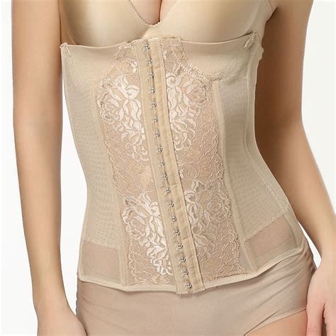 Womens Mesh Waist Trainer Corset With Steel Boned Sexy Body Shapers