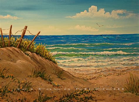 Fawns Paintings Sandy Beach Demo Sand Dune Study Seascape