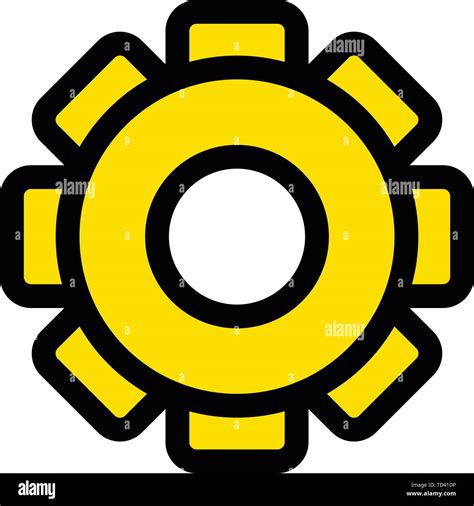Yellow Gear Icon Outline Style Stock Vector Image And Art Alamy