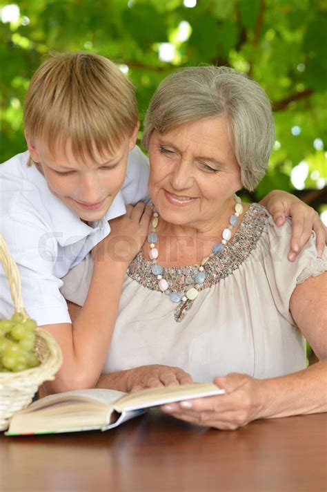 Grandmother With Her Grandson Stock Image Colourbox