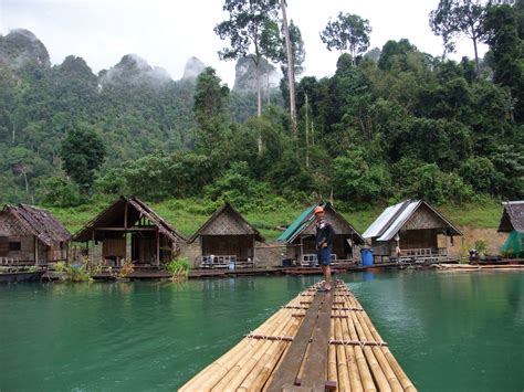 Ever Tried Sailing On A Bamboo Raft Khao Sok In Thailand Is The