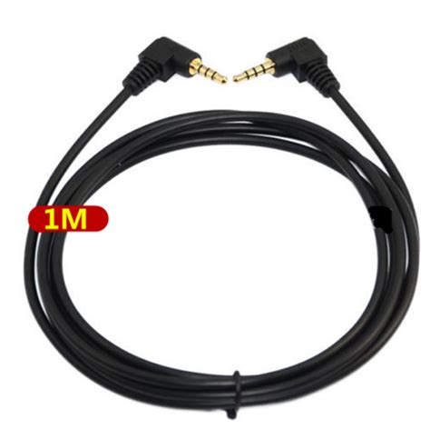 1m 35mm 4 Pole Angled Male To 4 Pole Angled Male Audio Trrs Stereo Aux