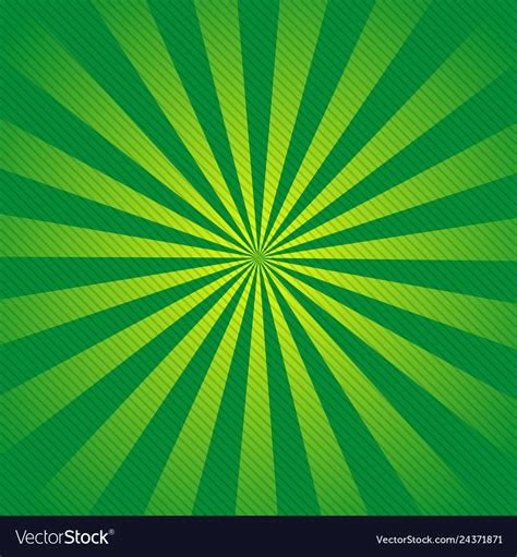 Retro Ray Background With Lines Of Green Color Vector Image