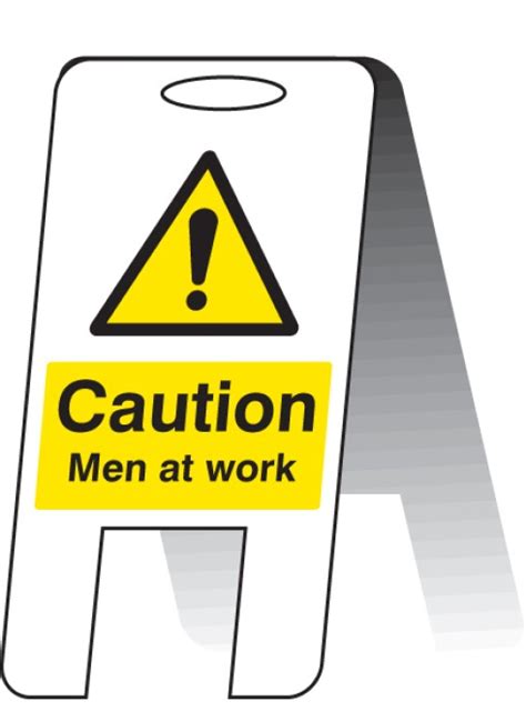 Caution Men At Work Self Standing Folding Sign