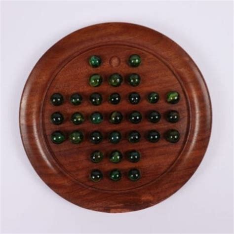Druarts Wooden Solitaire Board With Glass Marbles Game At Rs 359piece