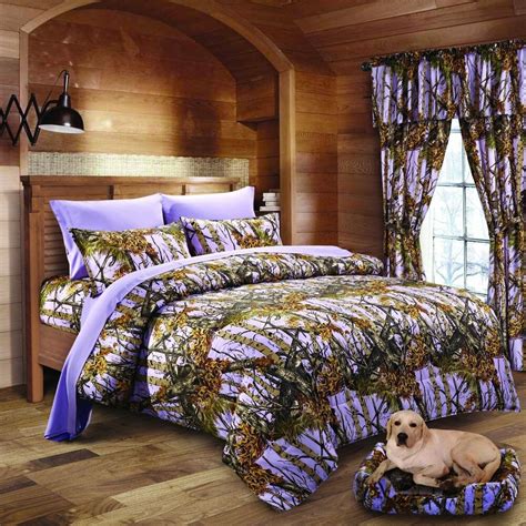Pink camo bedding offers a wide selection of camo bedding. 9 PC LAVENDER CAMO COMFORTER SHEET AND CURTAIN SET TWIN ...