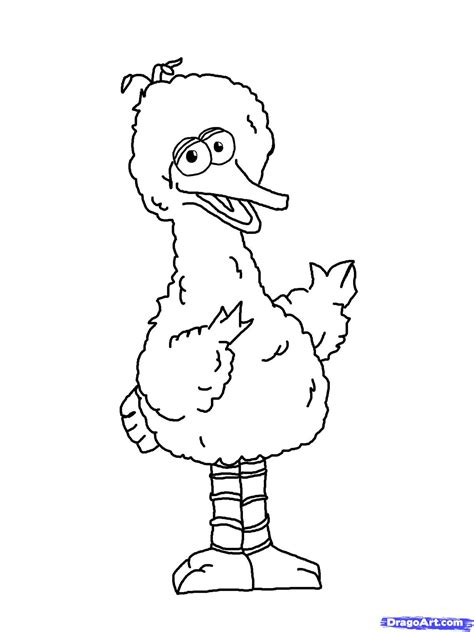 How To Draw Big Bird Step By Step Pbs Characters Cartoons Draw