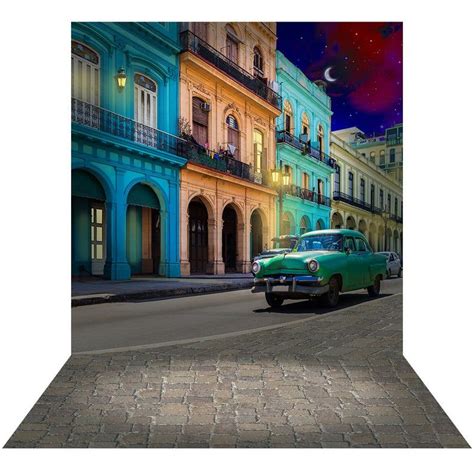 Havana Street Backdrop Cuban Photo Backdrop City Skyline Etsy Backdrops Photo Booth