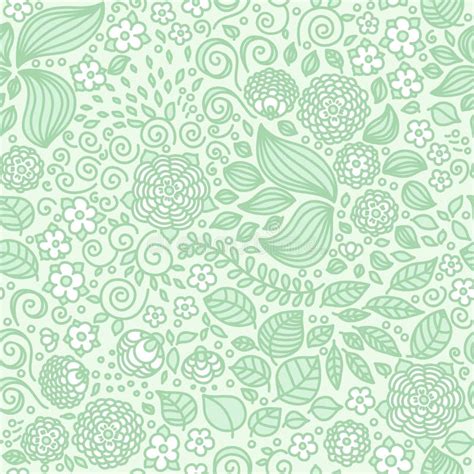 Floral Doodle Wallpaper Seamless Pattern Stock Vector Illustration