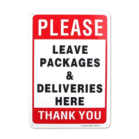 Enjoyist Please Leave Deliveries And Packages Here Sign 12 X 8 04 Aluminum Sign Rust Free