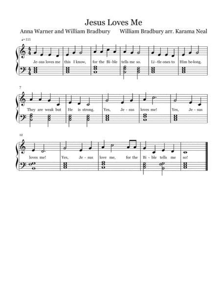 Jesus Loves Me By William B Bradbury Digital Sheet Music For Score