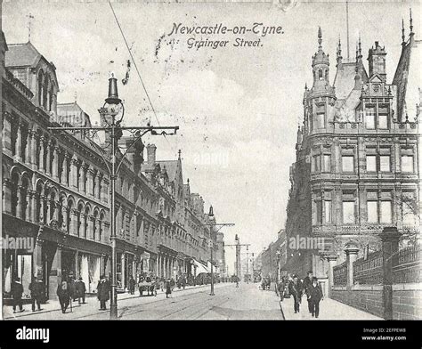 Old Postcard Of Grainger Street Newcastle 005 Stock Photo Alamy