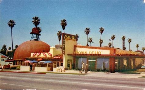 Color Photo Of The Original Brown Derby Restaurant On Wilshire Blvd